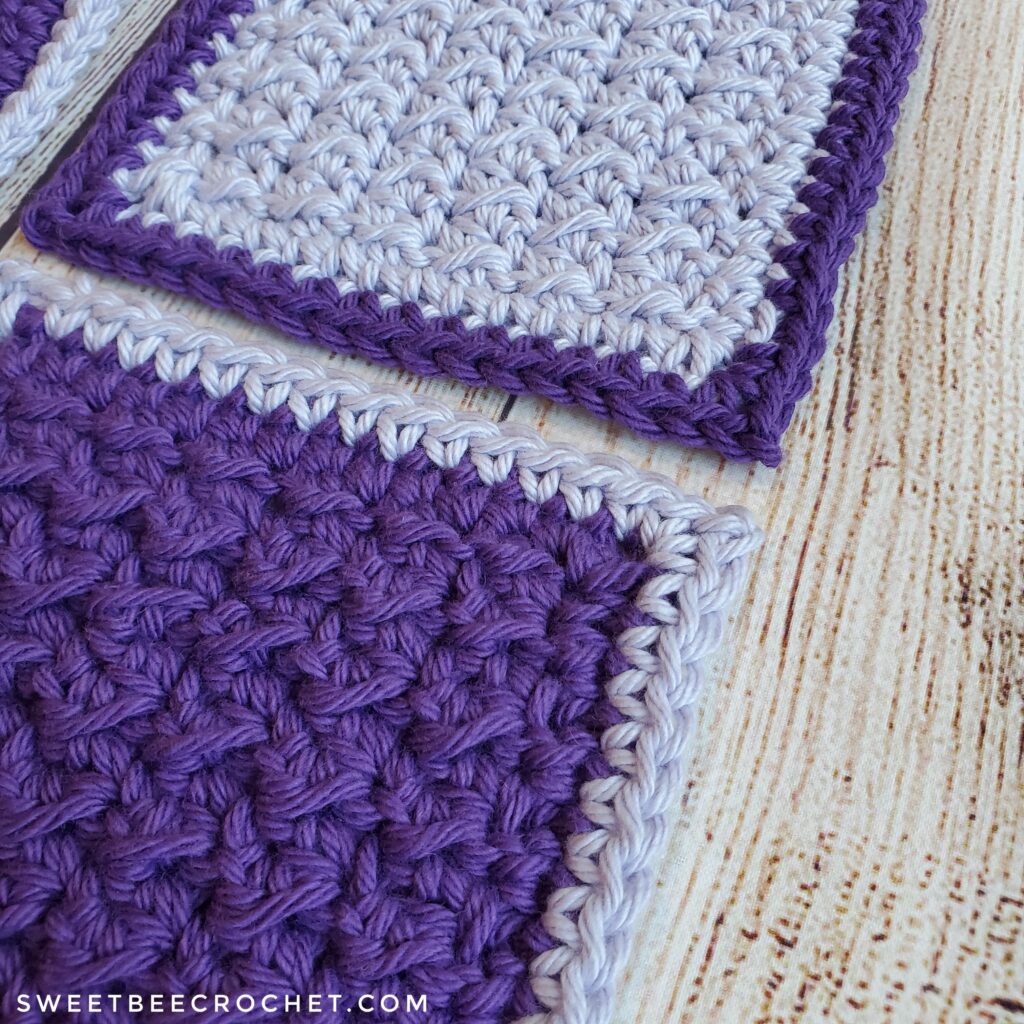 Slanted Loop Coasters Free Crochet Pattern Sweet Bee Crochet