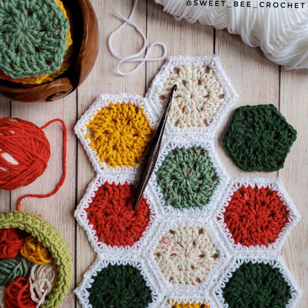 How to Make a Hexagon Table Runner Crochet Tutorial Sweet Bee Crochet