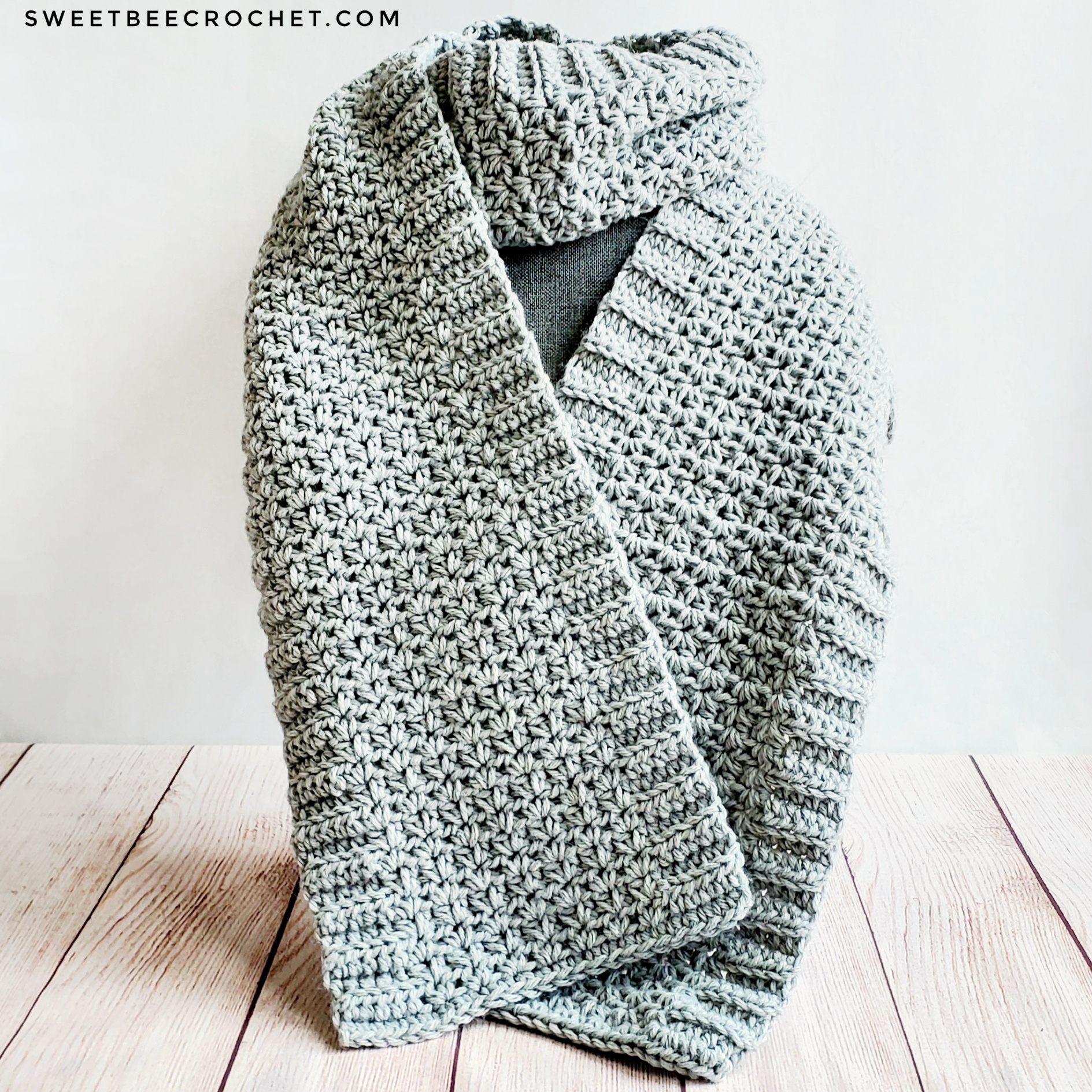 V Stitch Ridge Scarf Free Crochet Pattern Sweet Bee Crochet