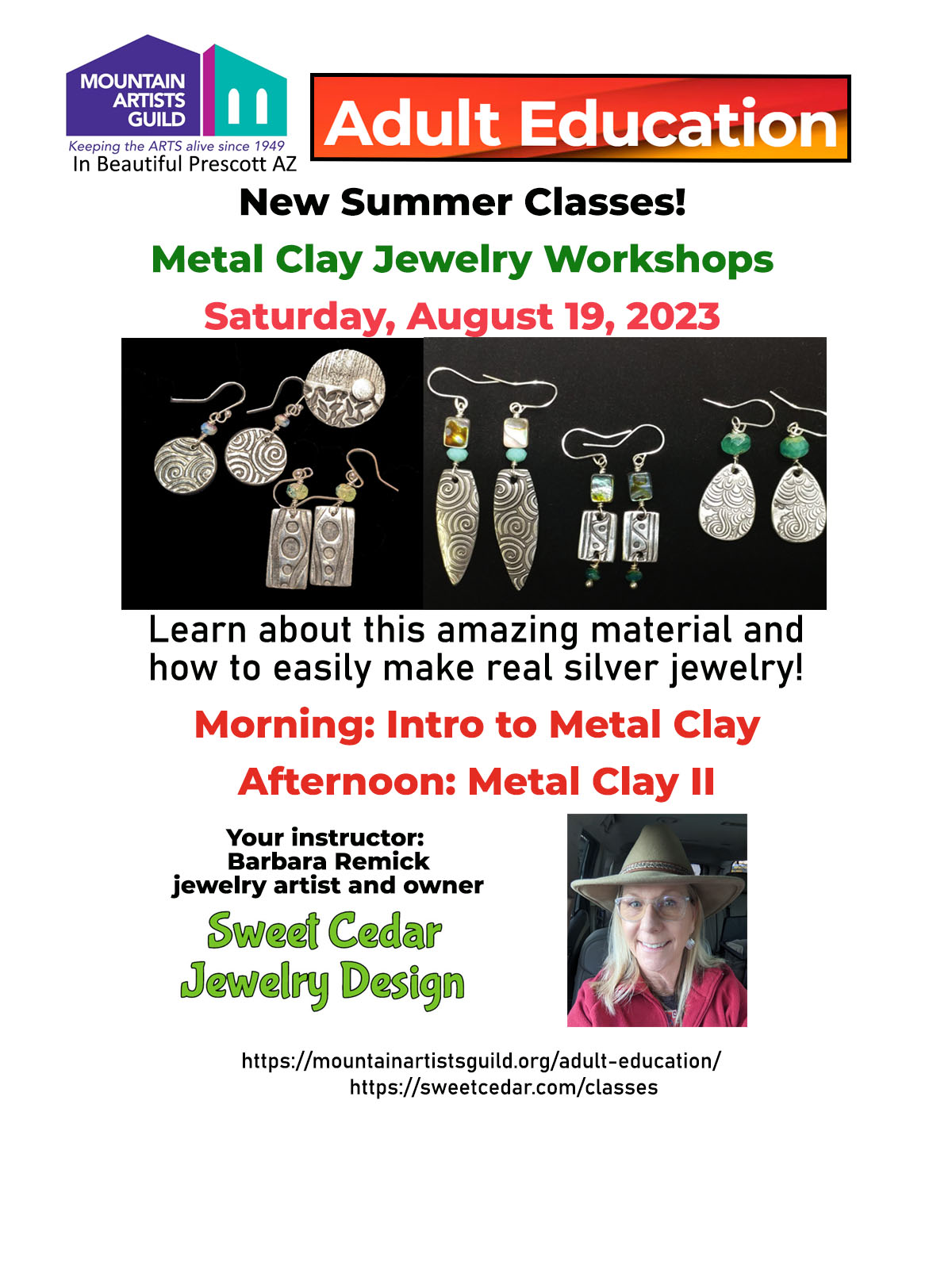 Metal Clay Classes Sweet Cedar Jewelry Design