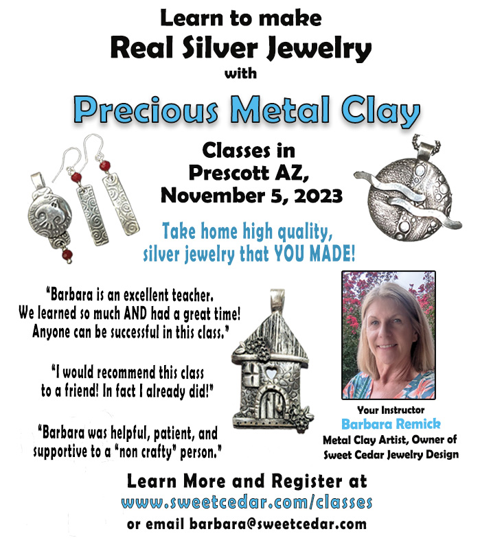 Metal Clay Classes Sweet Cedar Jewelry Design