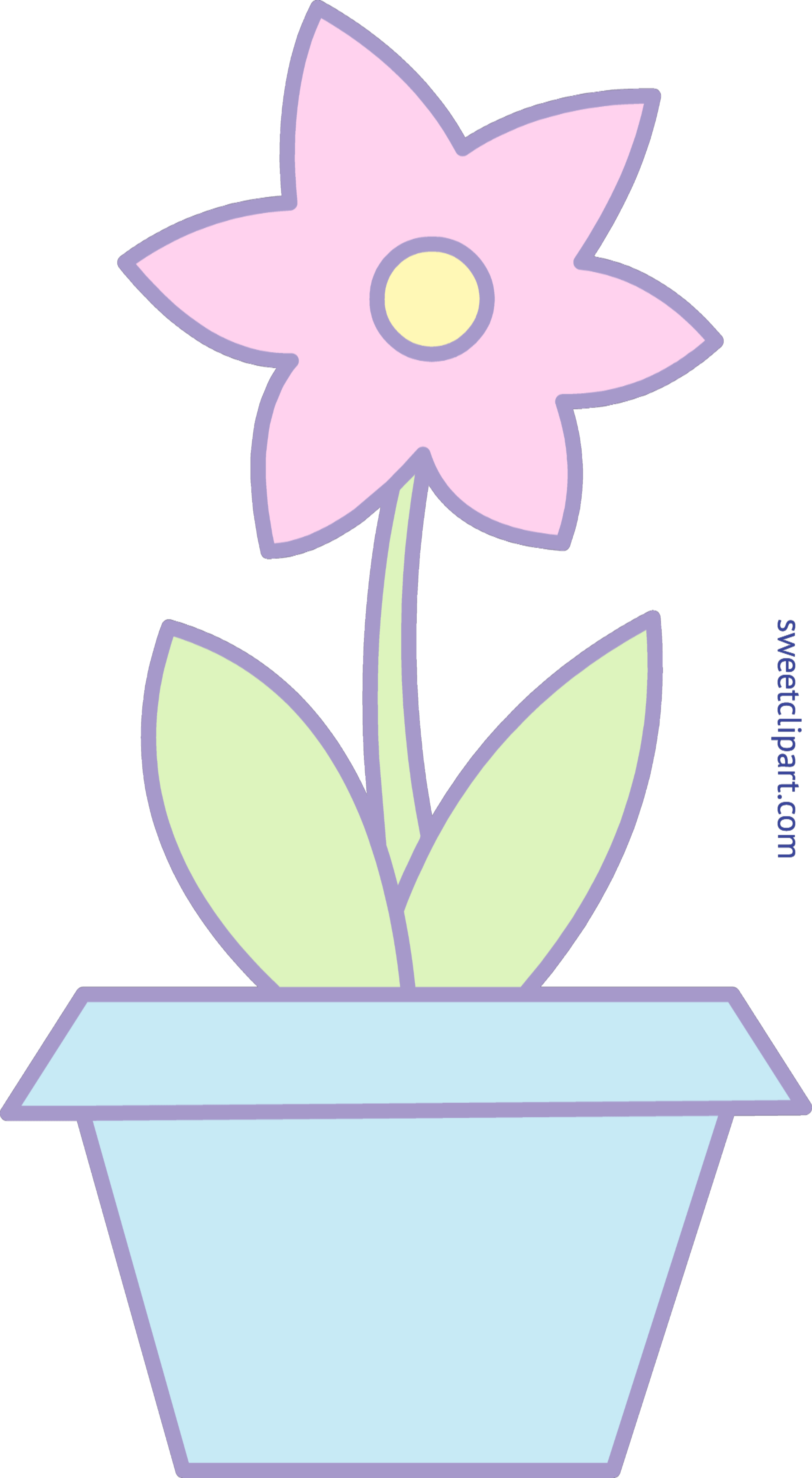 Sweet Clip Art Flower In Pot Pink Clip Art