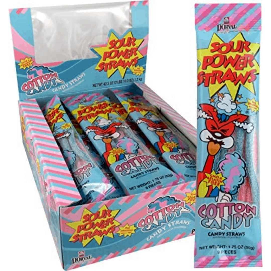 Sour Power Straws Cotton Candy Sweetcraft