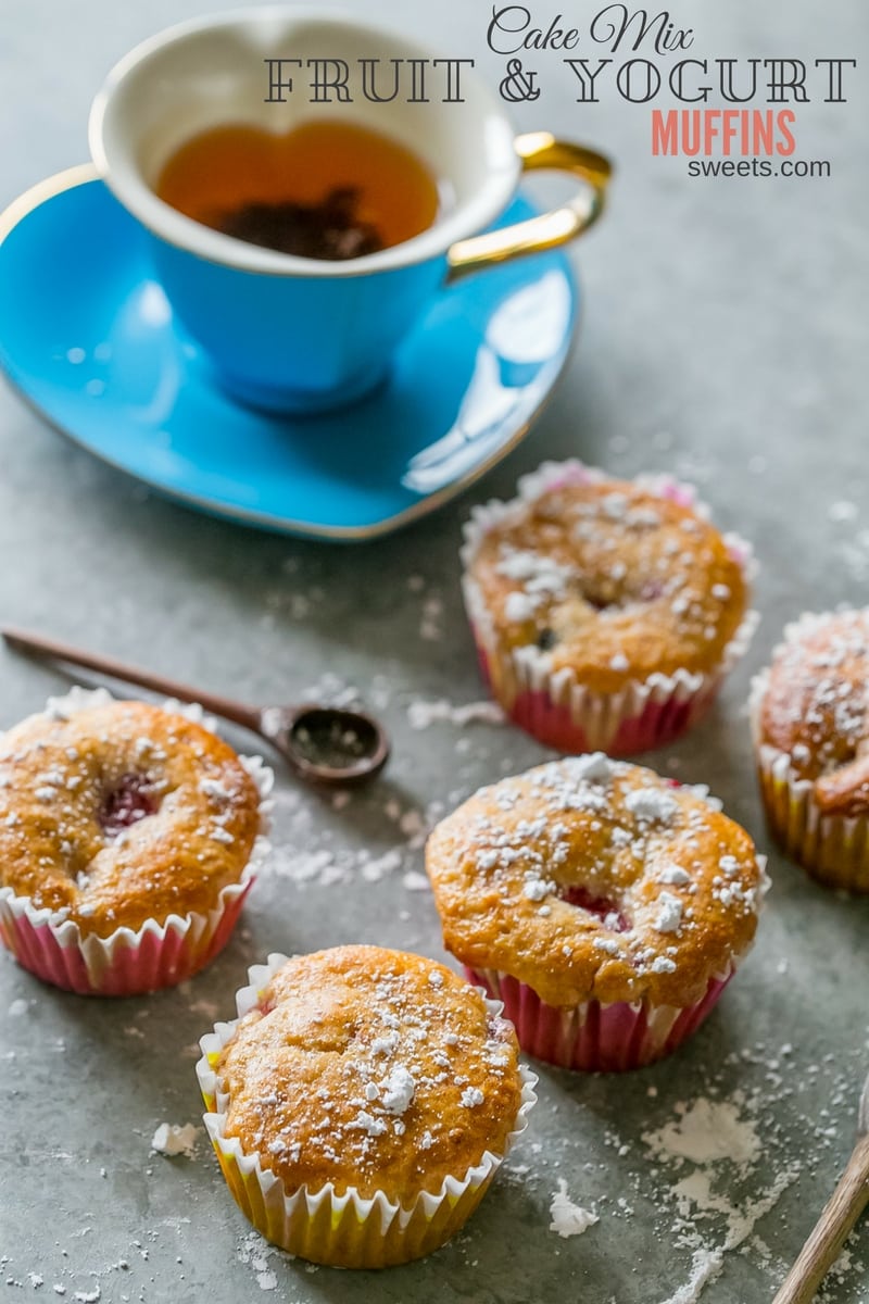 Cake Mix Fruit and Yogurt Muffins