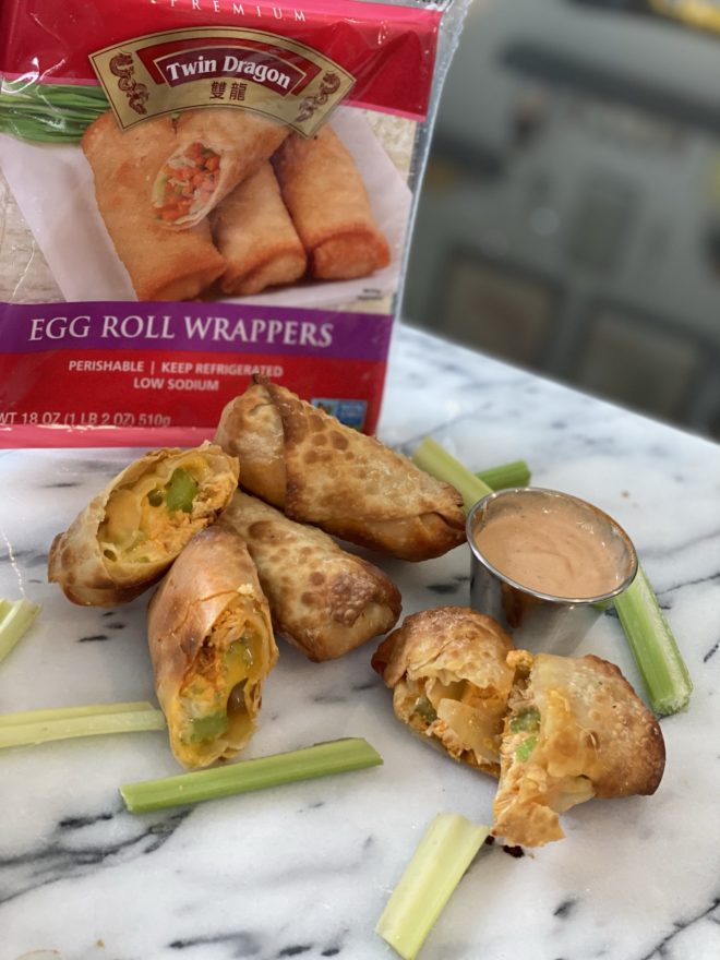 Airfryer Buffalo Chicken Egg Rolls