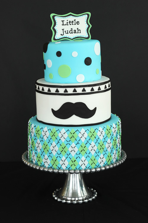 A Mustache Themed Baby Shower Cake for a LittleManToBe Sweet
