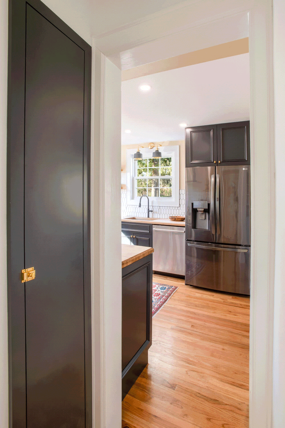 Country Kitchen Remodel with Black Paint in Westchester