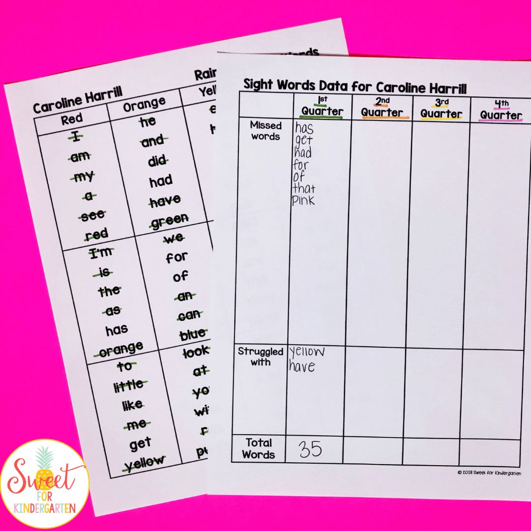 how-to-use-a-sight-word-tracking-sheet-for-data-sweet-for-kindergarten