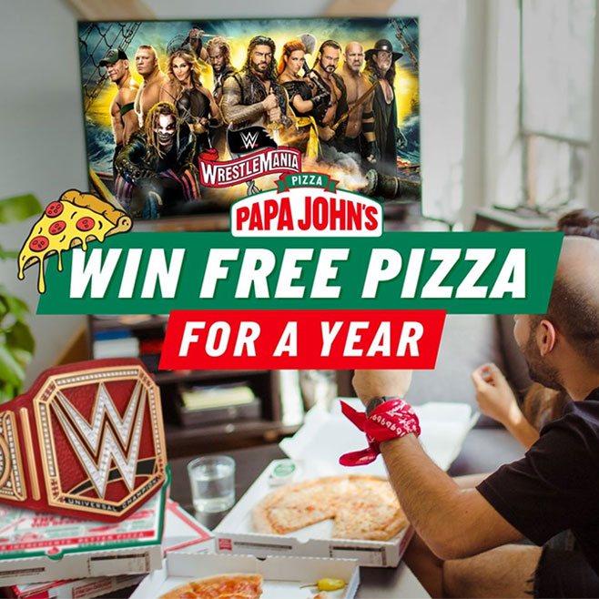 Papa Johns PJxWWE Sweepstakes 30 Winners Sweeties Sweeps