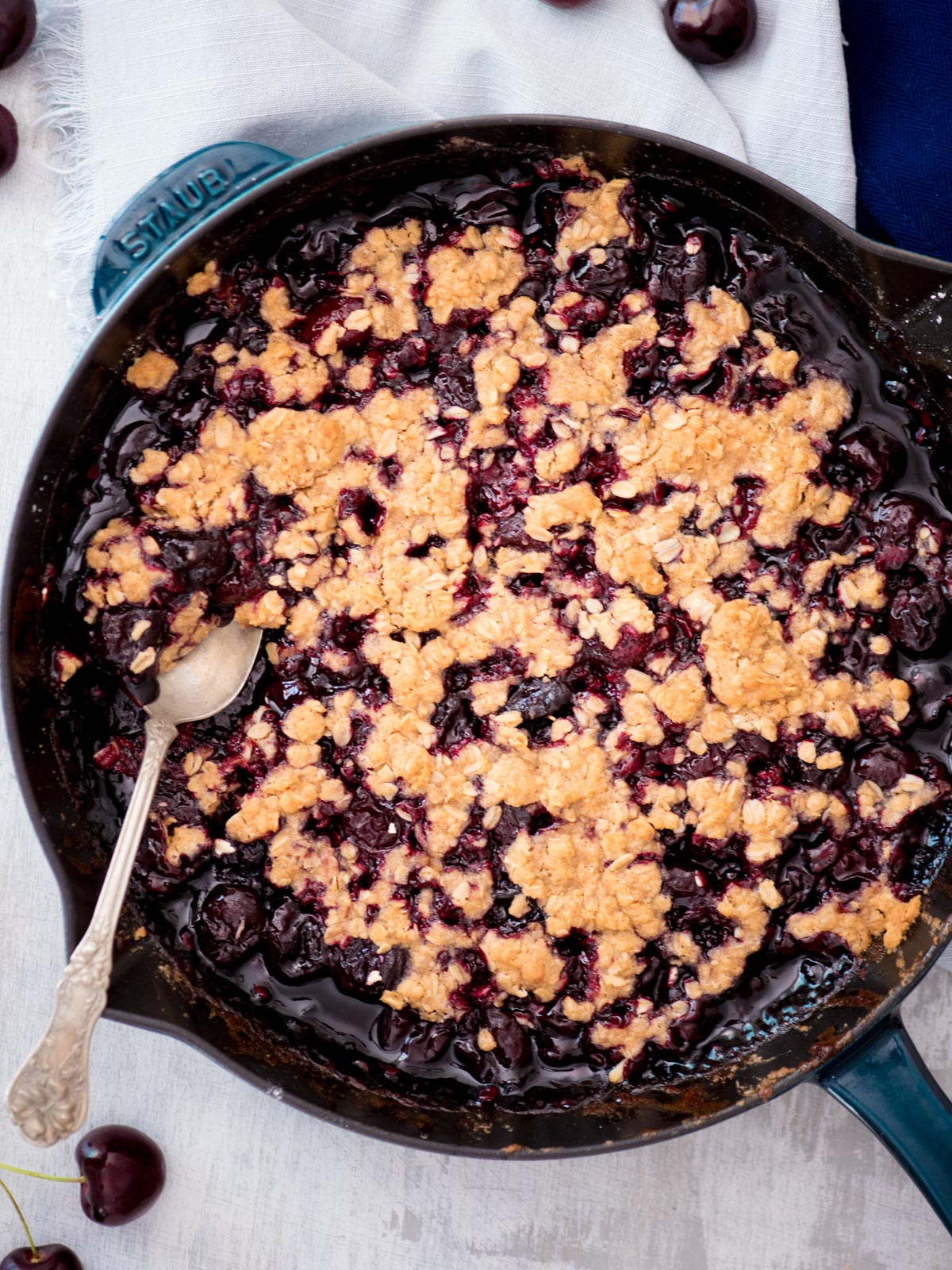 Fresh Cherry Crisp Recipe Sweetly Splendid