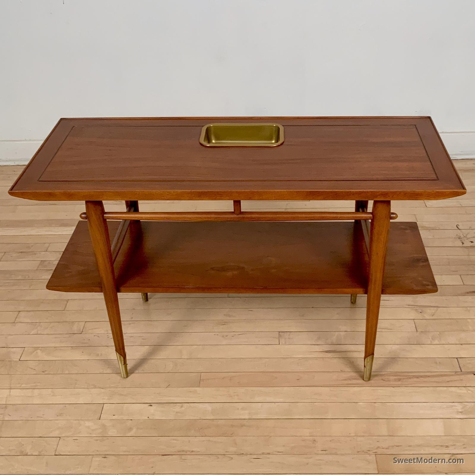 Copenhagen Console / Sofa Table with Inset Planter Vintage Midcentury