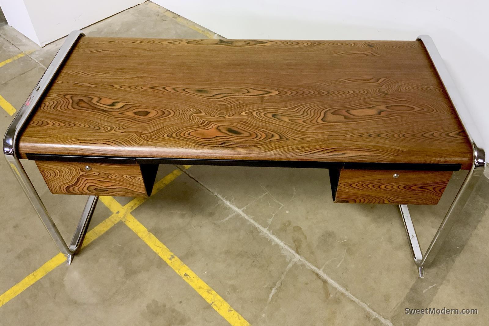Zebrawood Desk by Peter Protzmann for Herman Miller Midcentury Modern