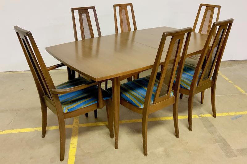Conant Ball Dining Set w/ Table, 6 Chairs & Credenza Midcentury