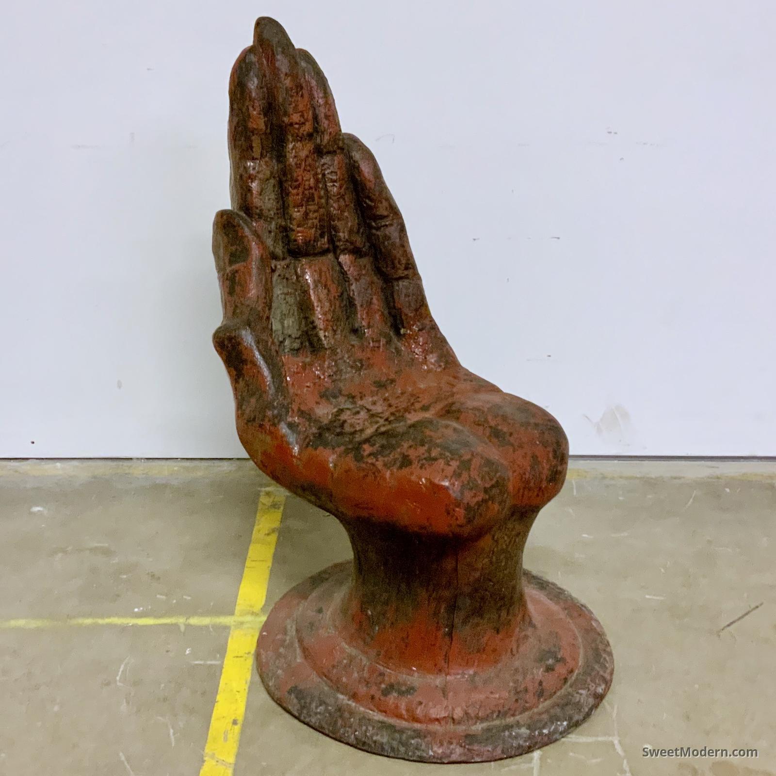 Vintage Brutalist Fiberglass Hand Chair Singles Sweet Modern, Akron, OH