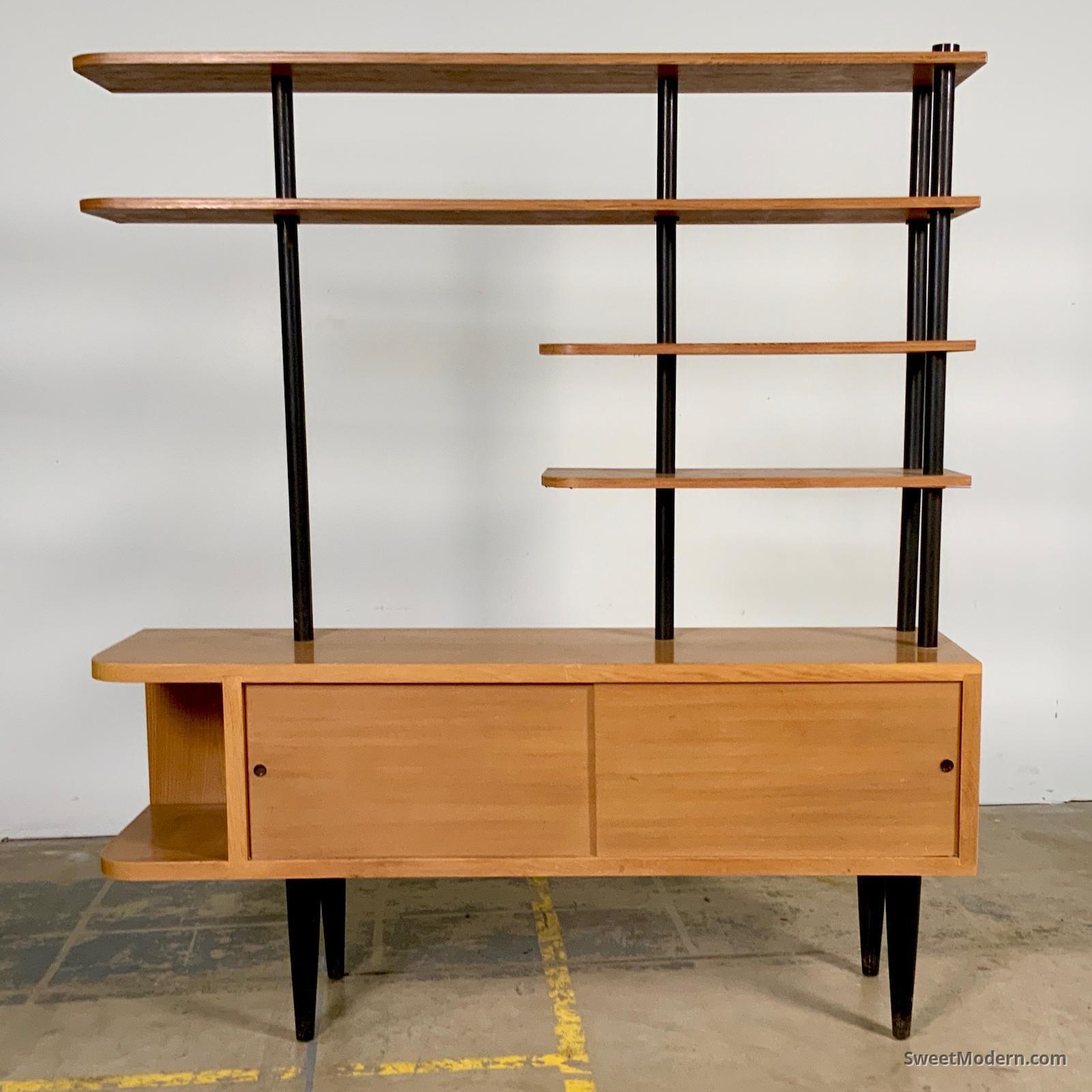 Black & Blond Retro Wall Unit MCM Wall Units & Room Dividers Sweet