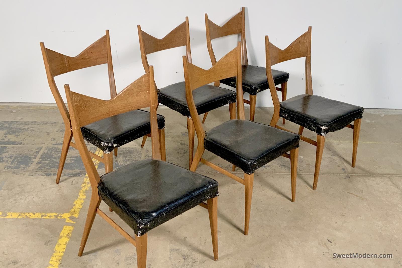 6 Directional Bowtie Dining Chairs by Paul McCobb Vintage MCM Dining