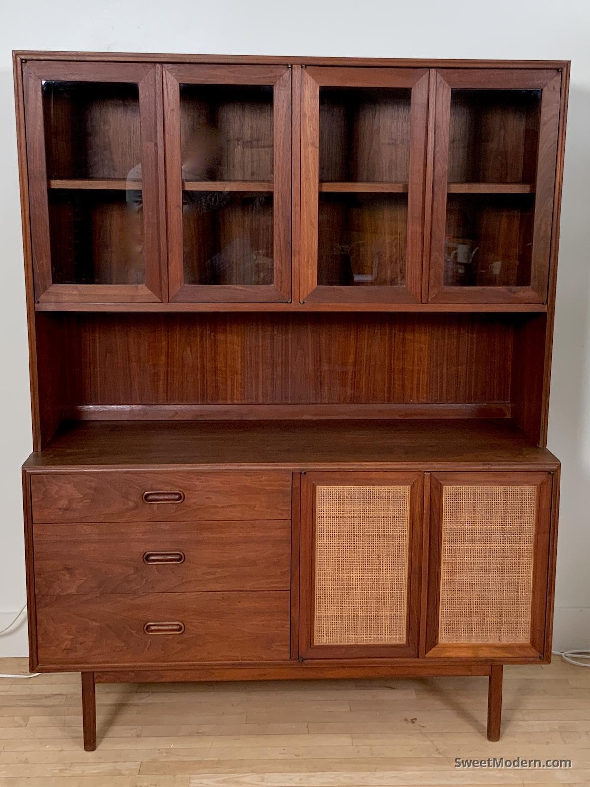 Danish Rosewood China Hutch Buffet Vintage MCM Midcentury Modern Sweet Modern MCM China