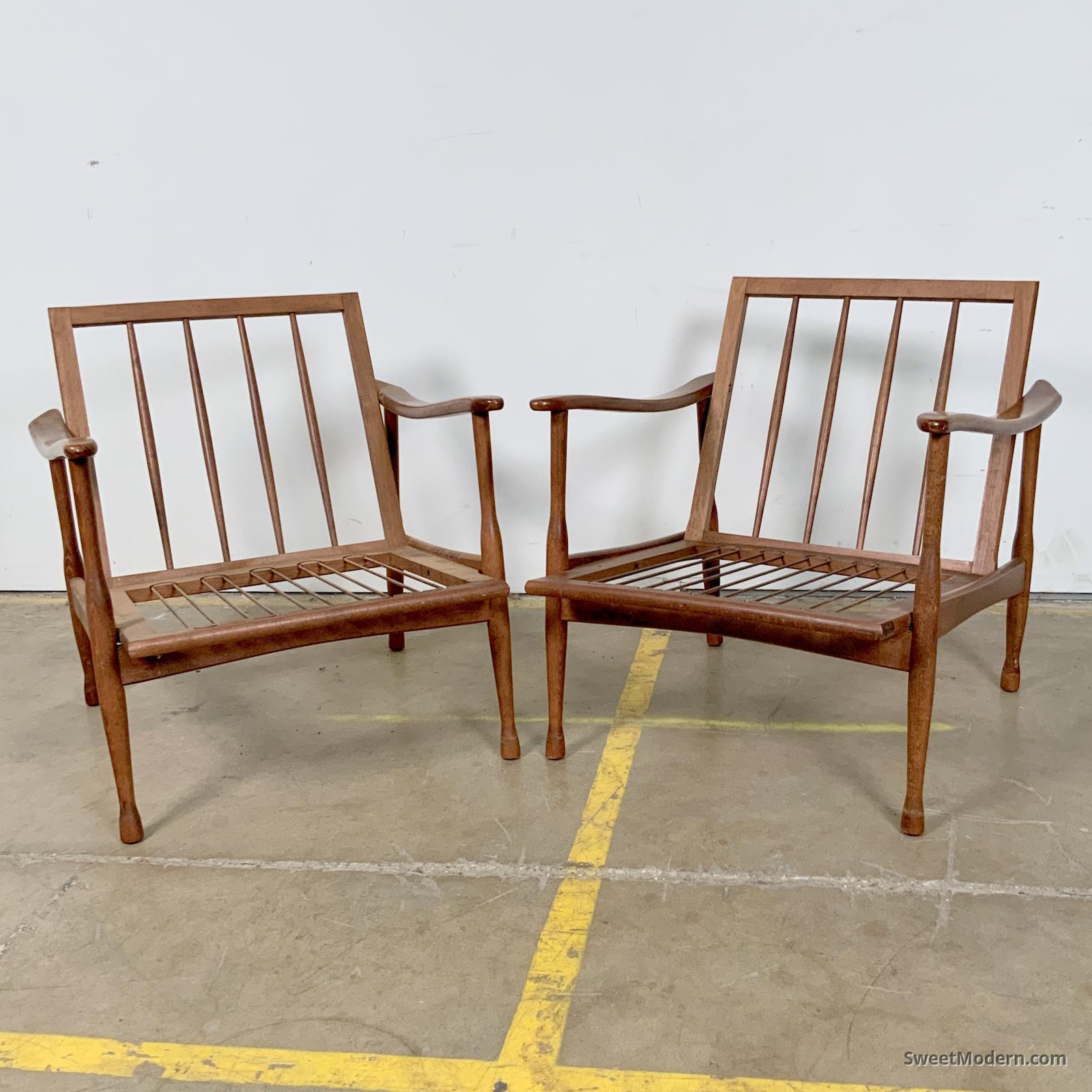 Pair of Italianmade Danishstyle Lounge Chairs Vintage MCM Chairs