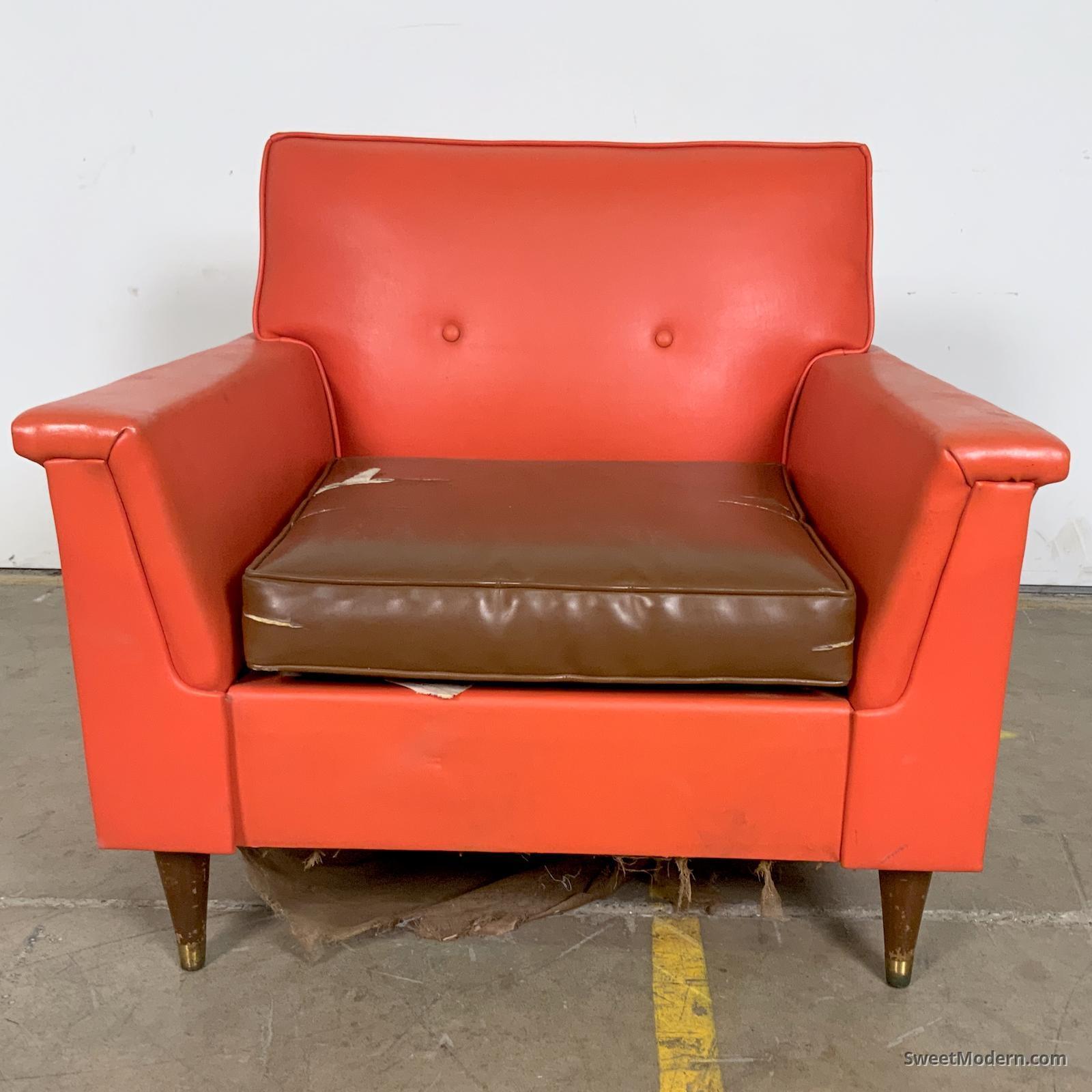 Retro Midcentury Accent Chair with Sloped Arms Vintage MCM Chairs & Chaises For Sale Sweet