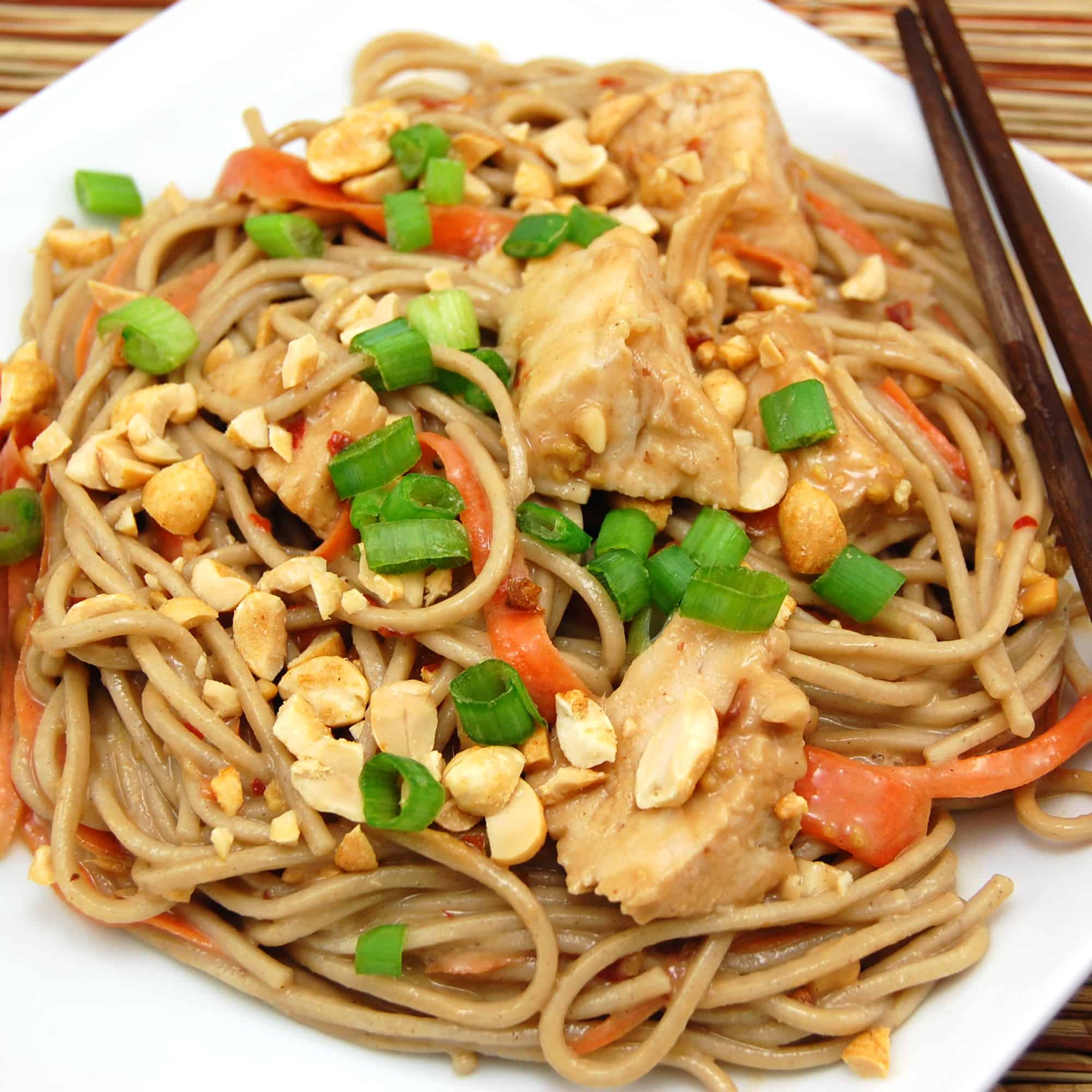 Spicy Soba Noodles with Chicken in Peanut Sauce Sweet Pea's Kitchen