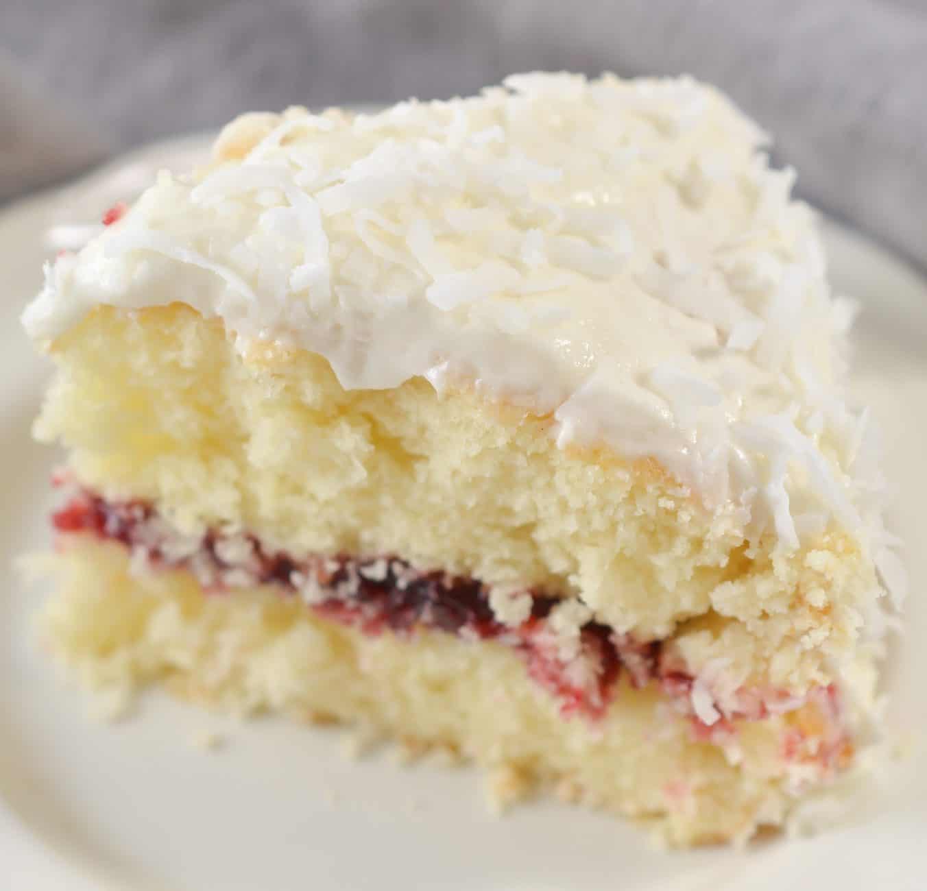 Coconut Cake with Raspberry Filling Sweet Pea's Kitchen