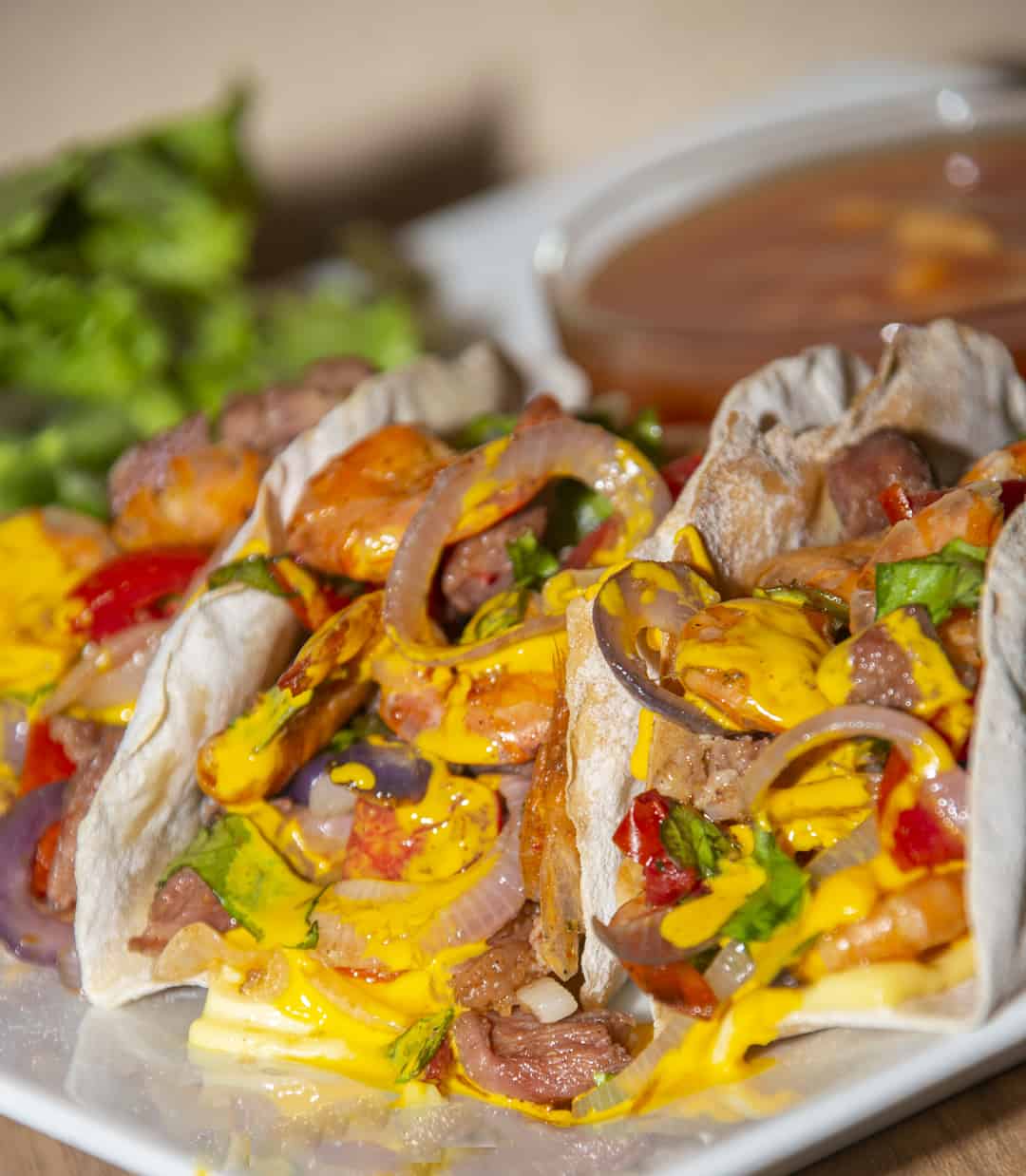 Steak and Shrimp Fajita Tacos Sweet Pea's Kitchen