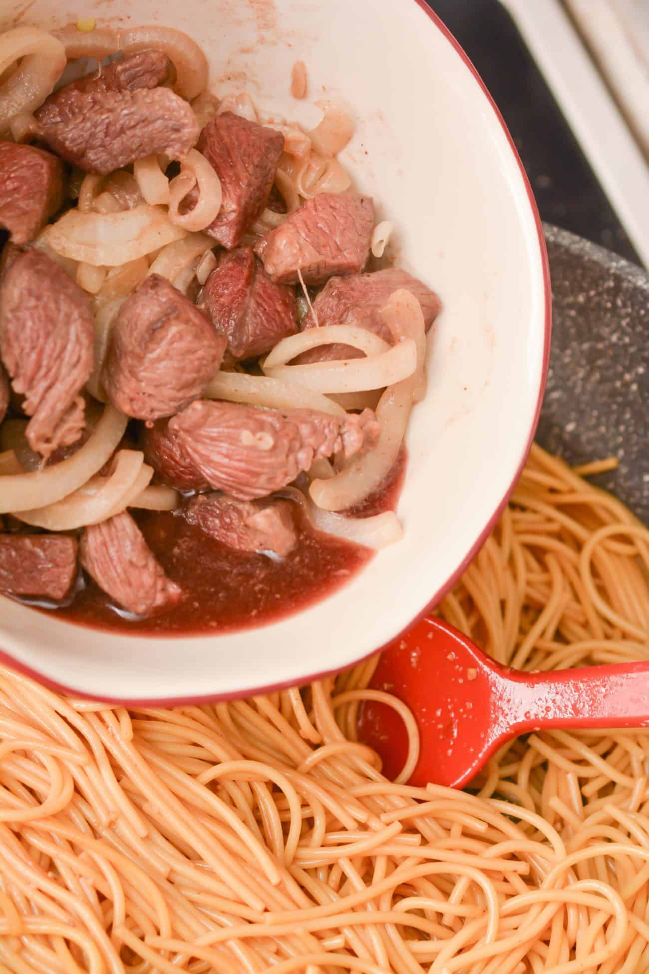 Steak and Shrimp Teriyaki Noodles Sweet Pea's Kitchen