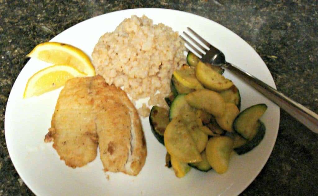 Tilapia with Brown Rice and Zucchini Sweetphi
