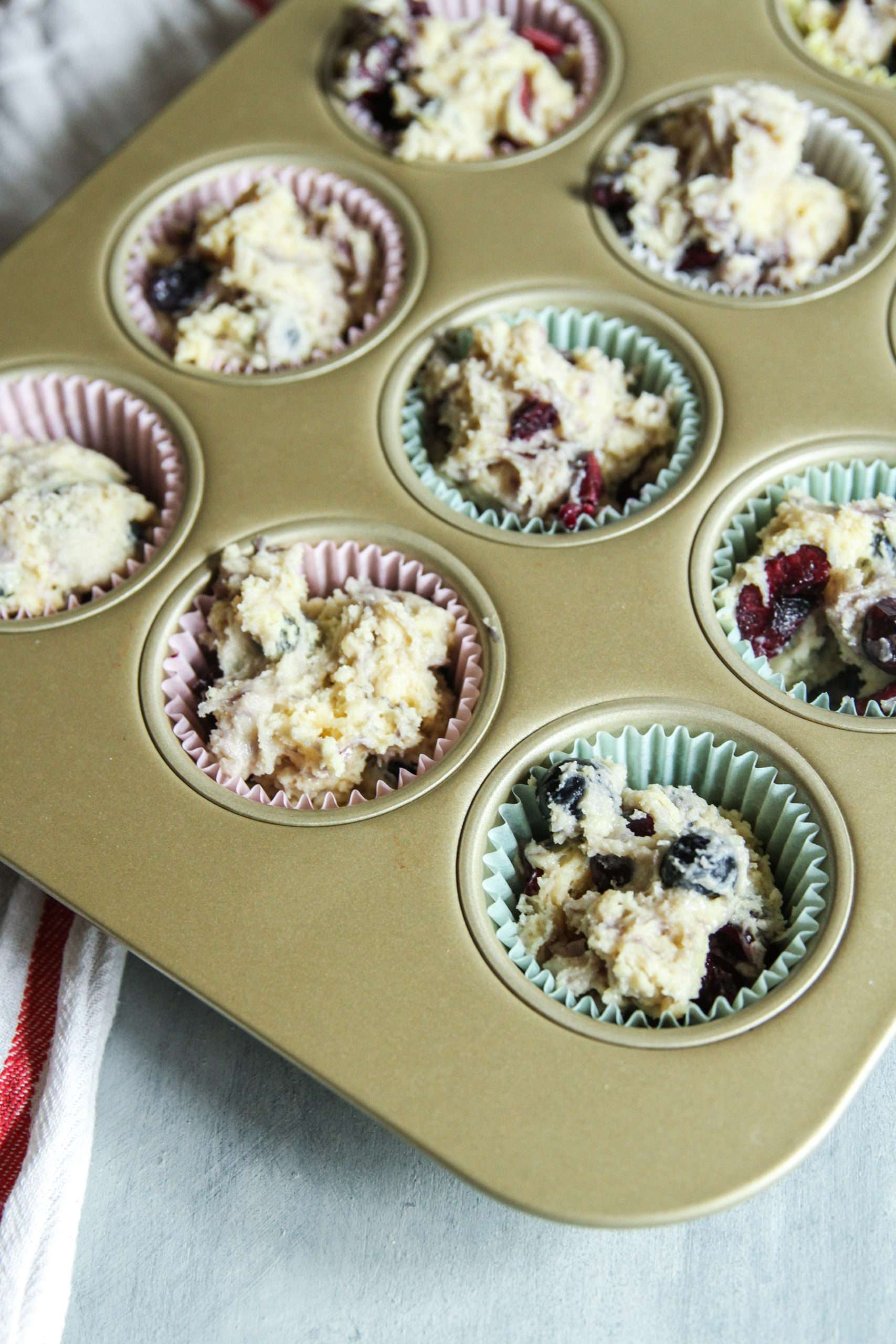 Best Blueberry Cherry Muffins (made with Greek yogurt