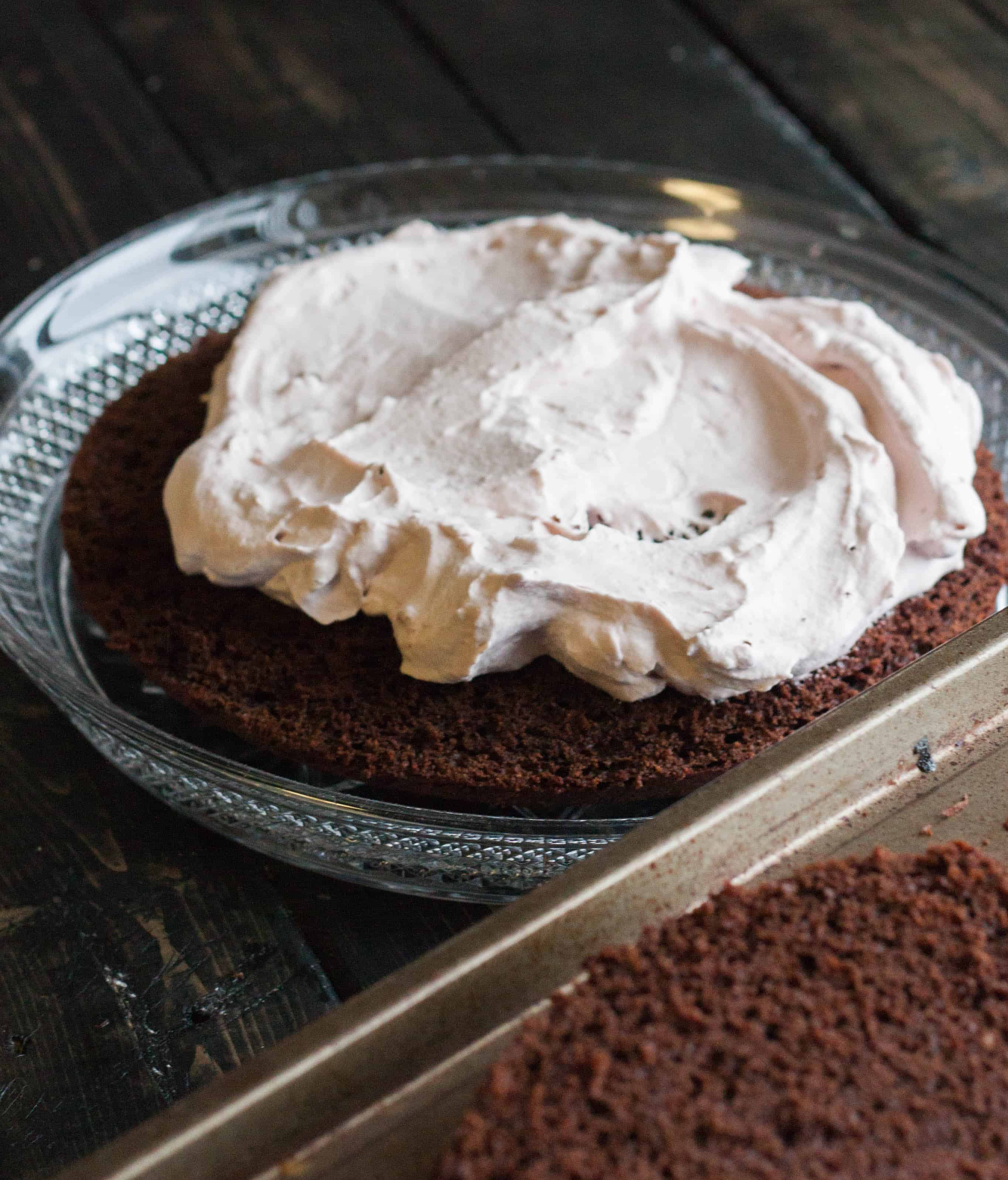 Raspberry whipped cream filling for chocolate cake Sweetphi