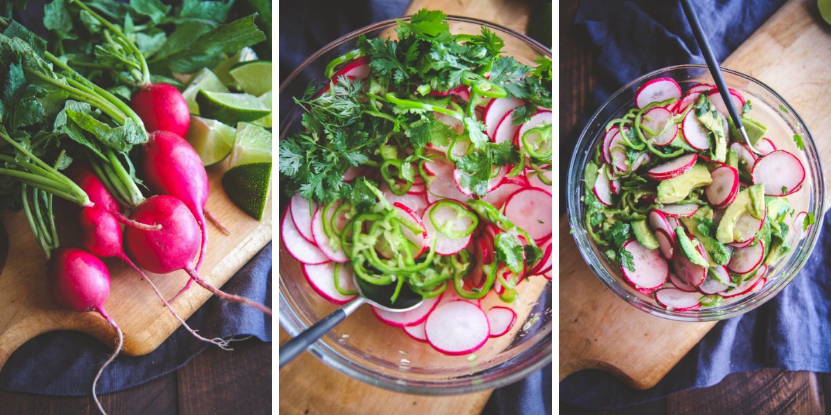 Slow Roasted Chicken Tacos with Radish Slaw Sweetphi
