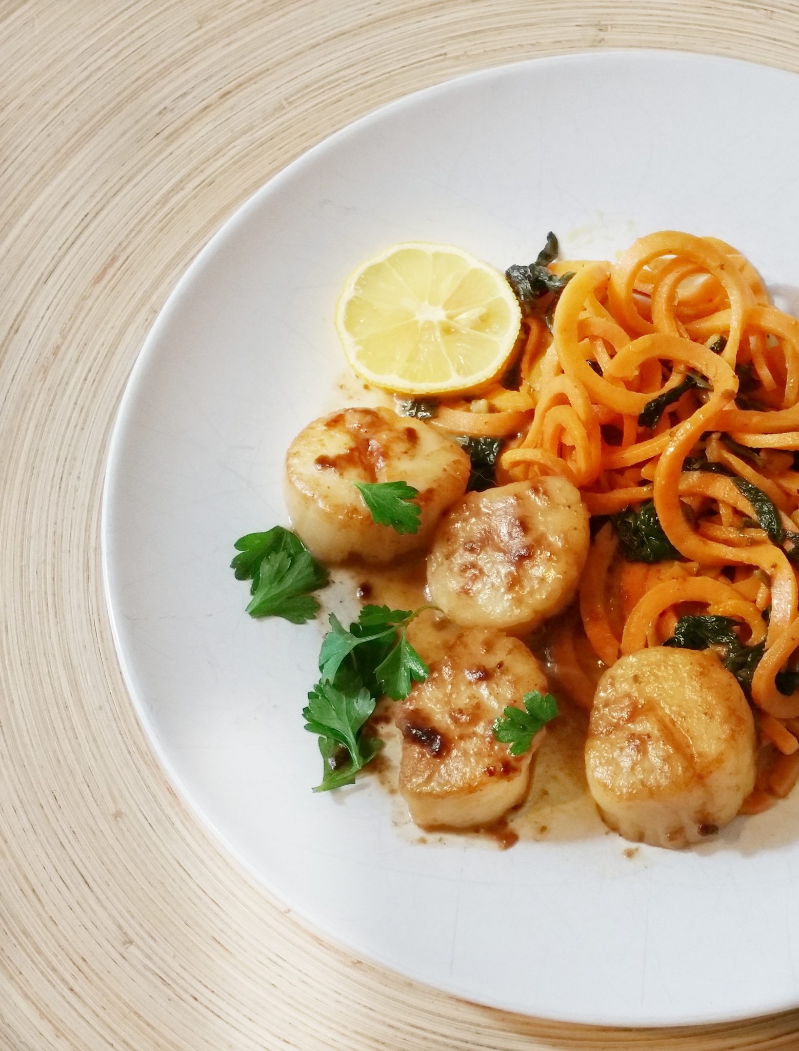 How to make sweet potato noodles with scallops Sweet Savant