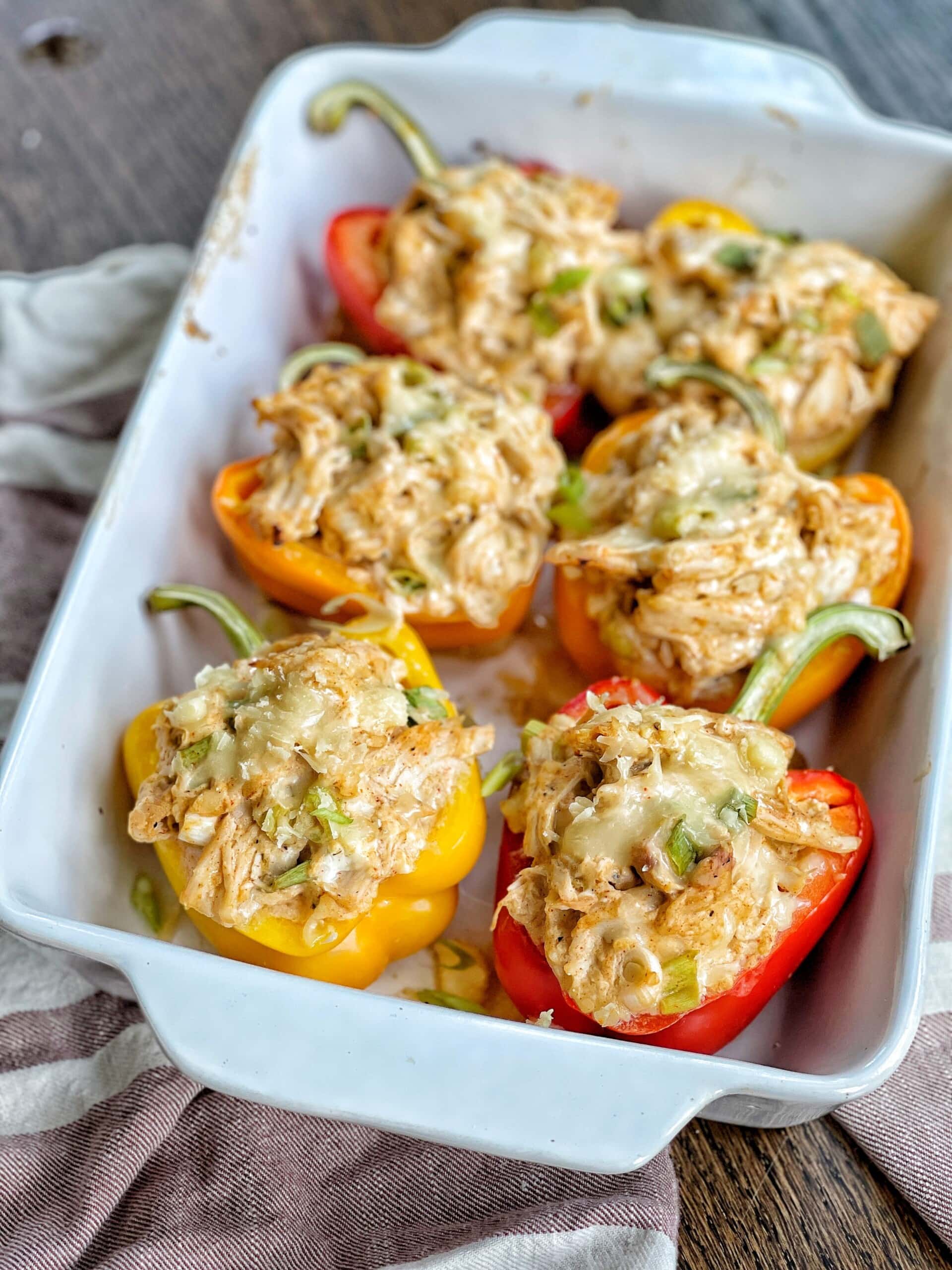 Creamy Chicken Stuffed Peppers Sweet Savory and Steph