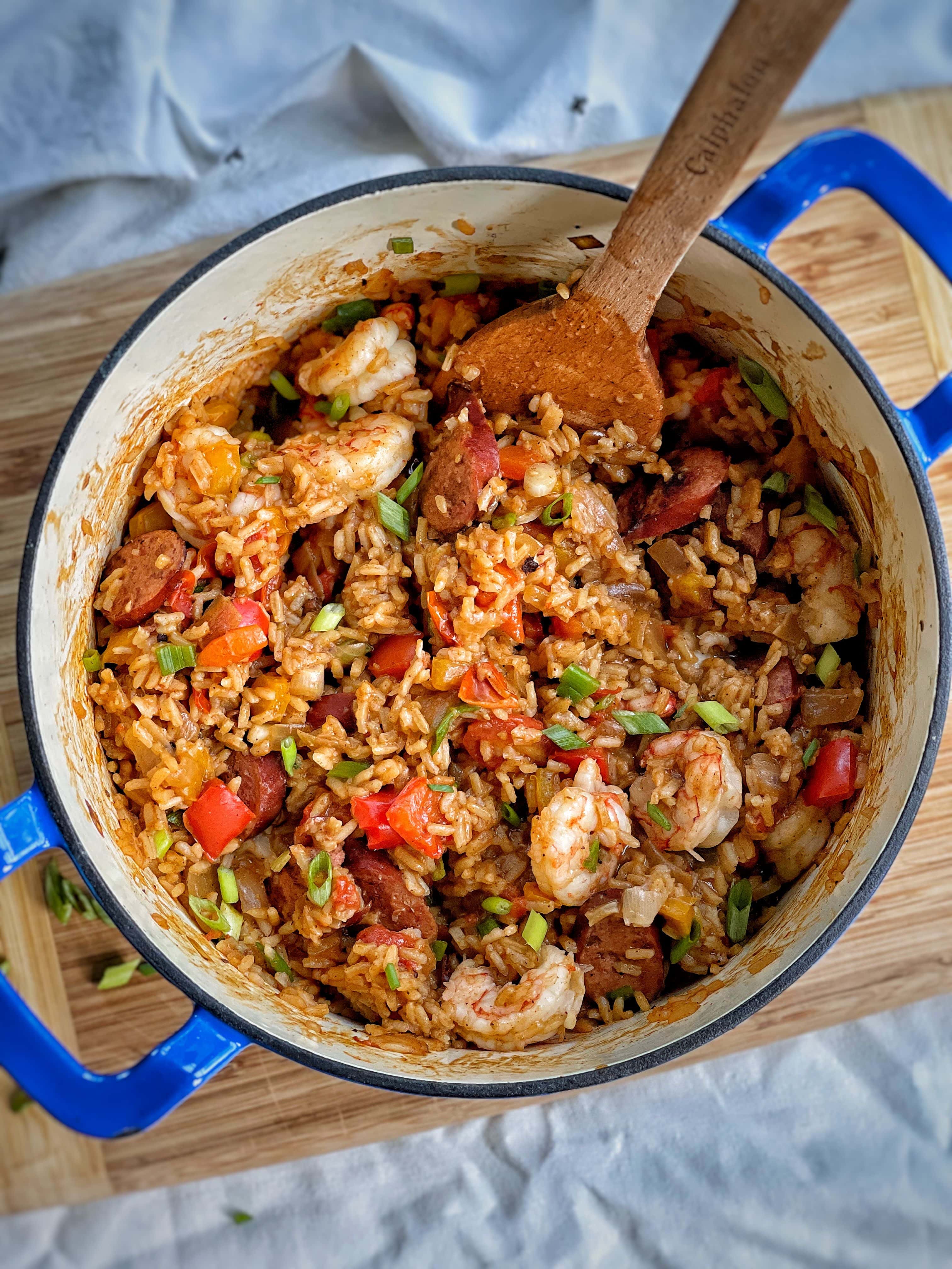 One Pot Sausage, Shrimp and Rice Sweet Savory and Steph