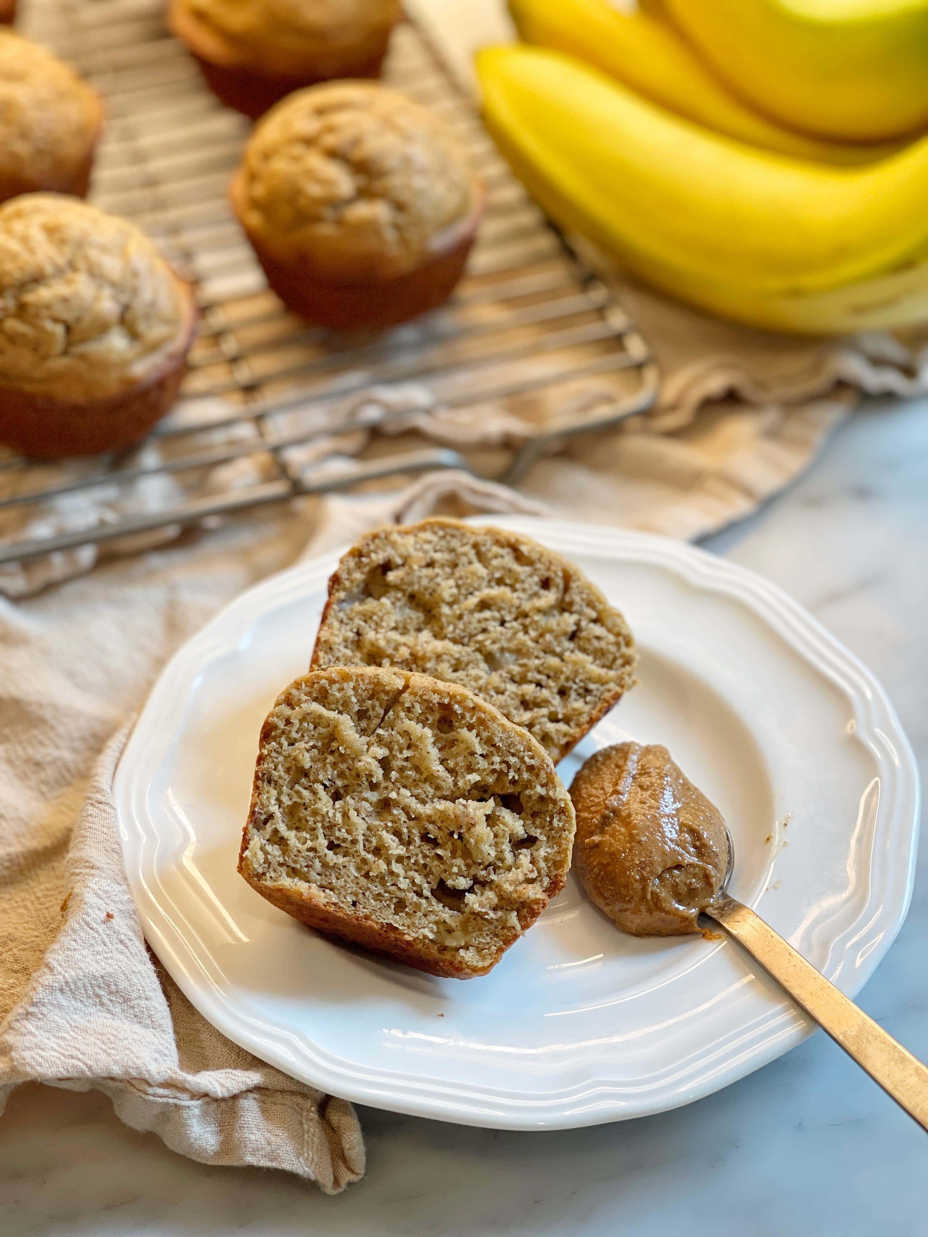 Healthy Banana Almond Butter Muffins Sweet Savory and Steph