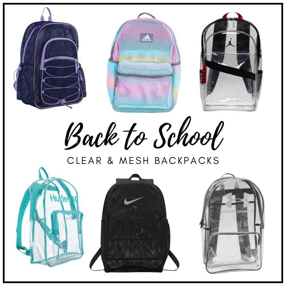 Middle & High School Clear and Mesh Backpacks Sweet Shoppe Mom Phoenix Lifestyle Blog