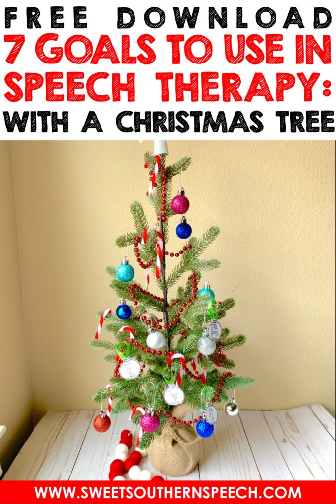 PlayBased Speech Therapy Christmas Tree activity Sweet Southern Speech