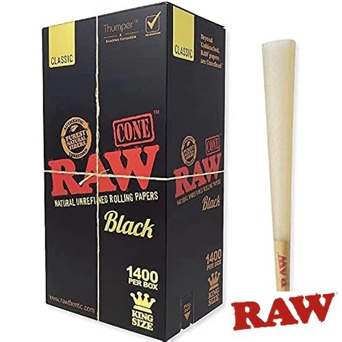Raw Black Cones 1 1/4 Size 75/Box Sweet Southern Trading