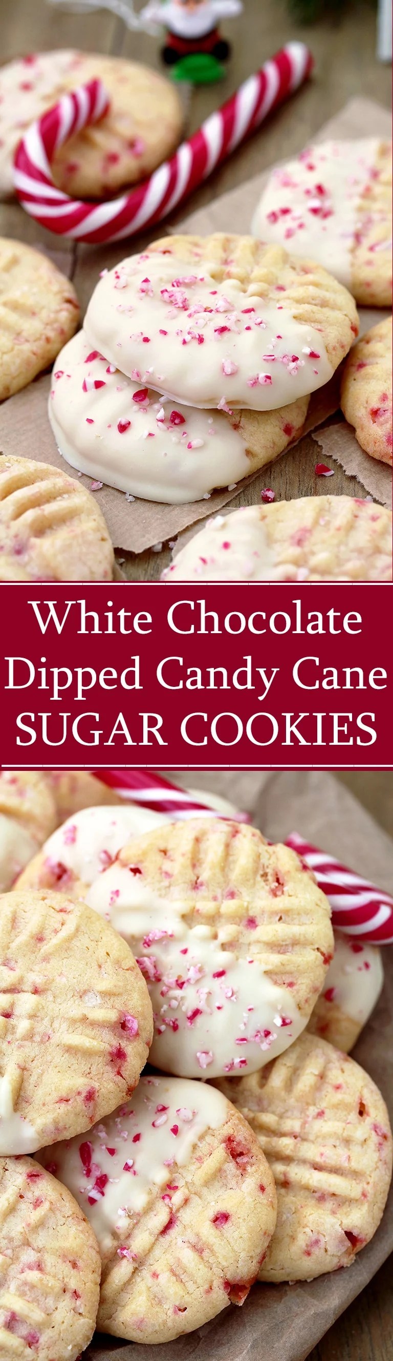 White Chocolate Dipped Candy Cane Sugar Cookies Sweet Spicy Kitchen
