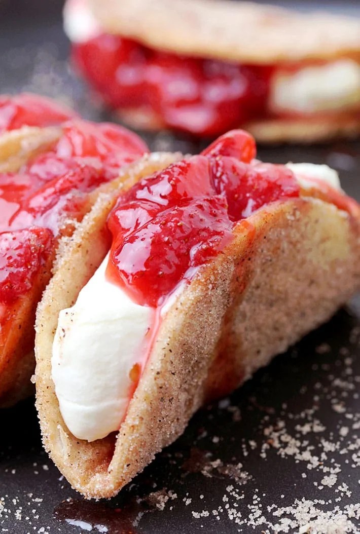 Strawberry Cheesecake Tacos Just Perfect Dessert.