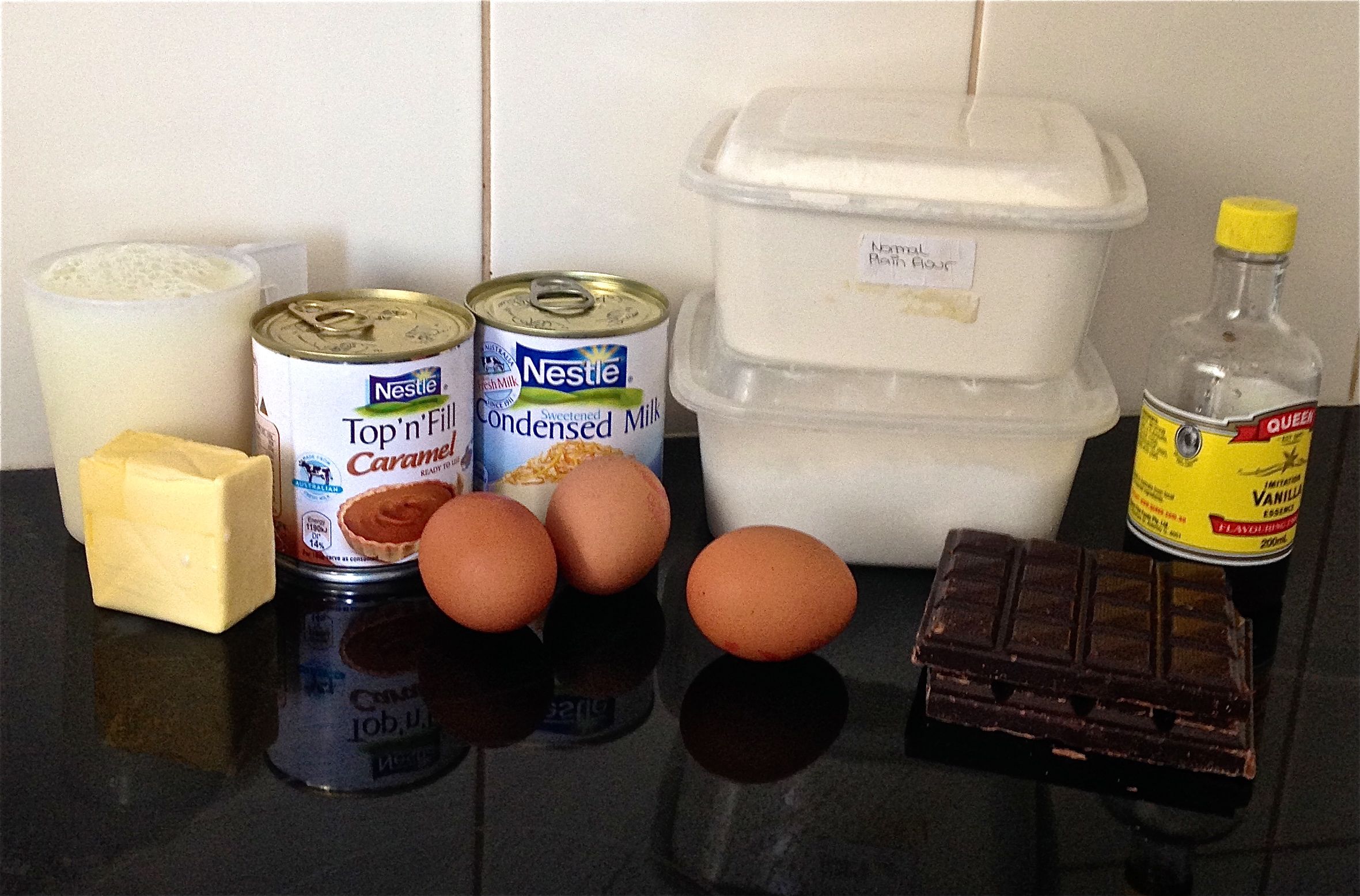 Caramel and Chocolate Flan Brulee Brownie Sweet Tooth Experiments