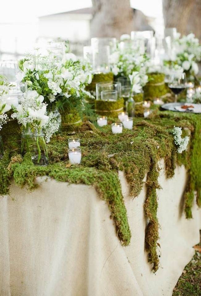Moss Décor Ideas for a Nature Inspired Wedding Sweet Violet Bride