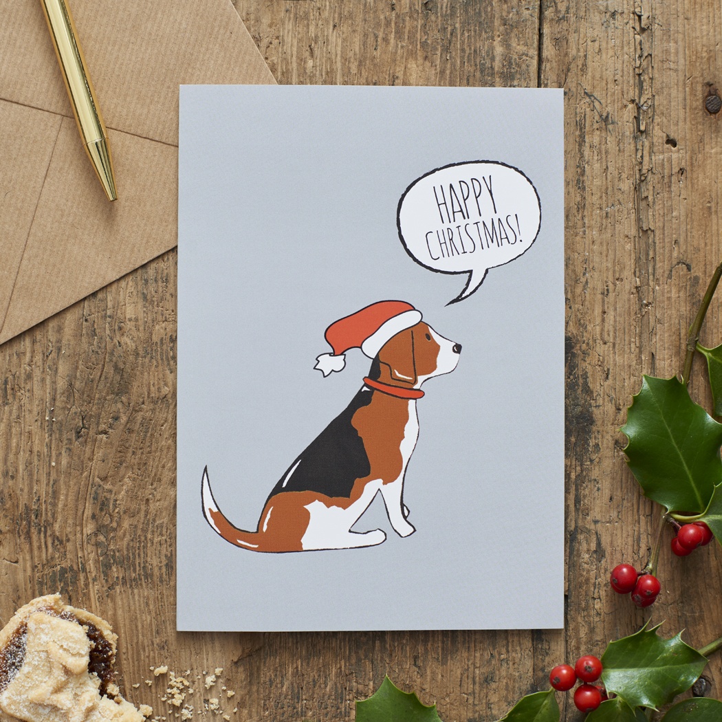 Beagle Christmas Cards Beagle Christmas Card £2.00 Mischievous Mutts Greeting Cards Sweet