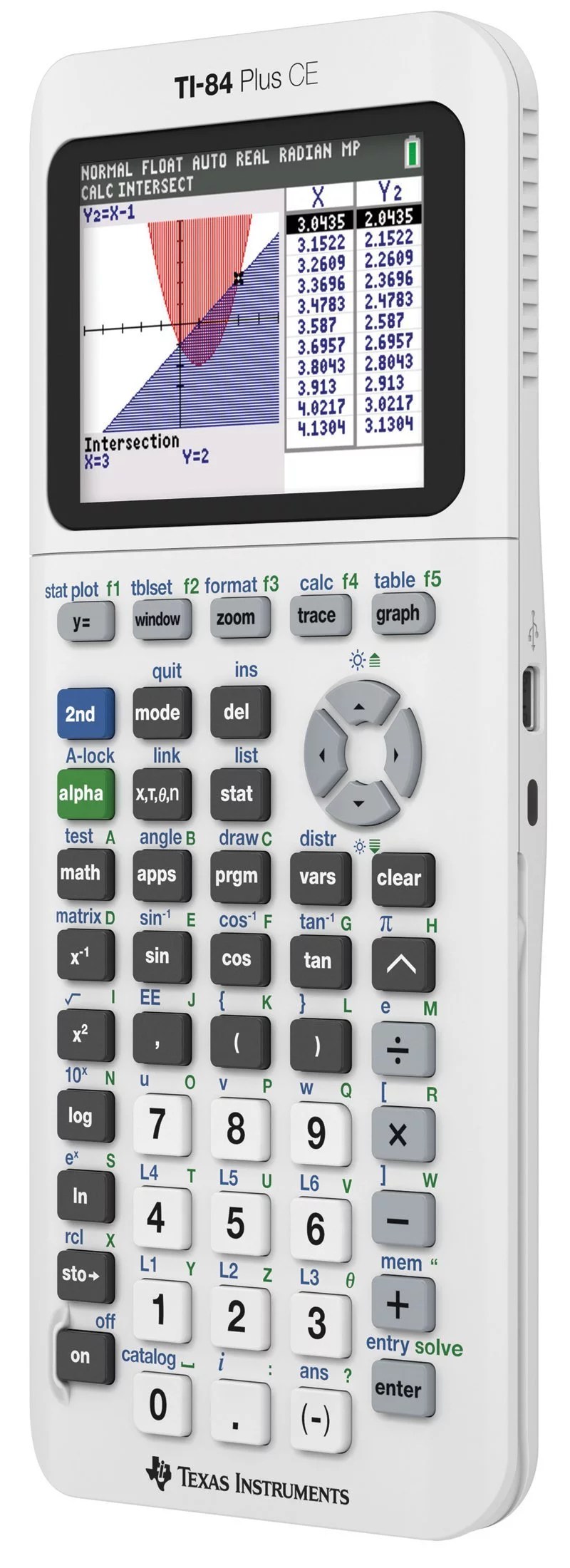 Texas Instruments TI84 Plus CE Graphing Calculator, White Standard