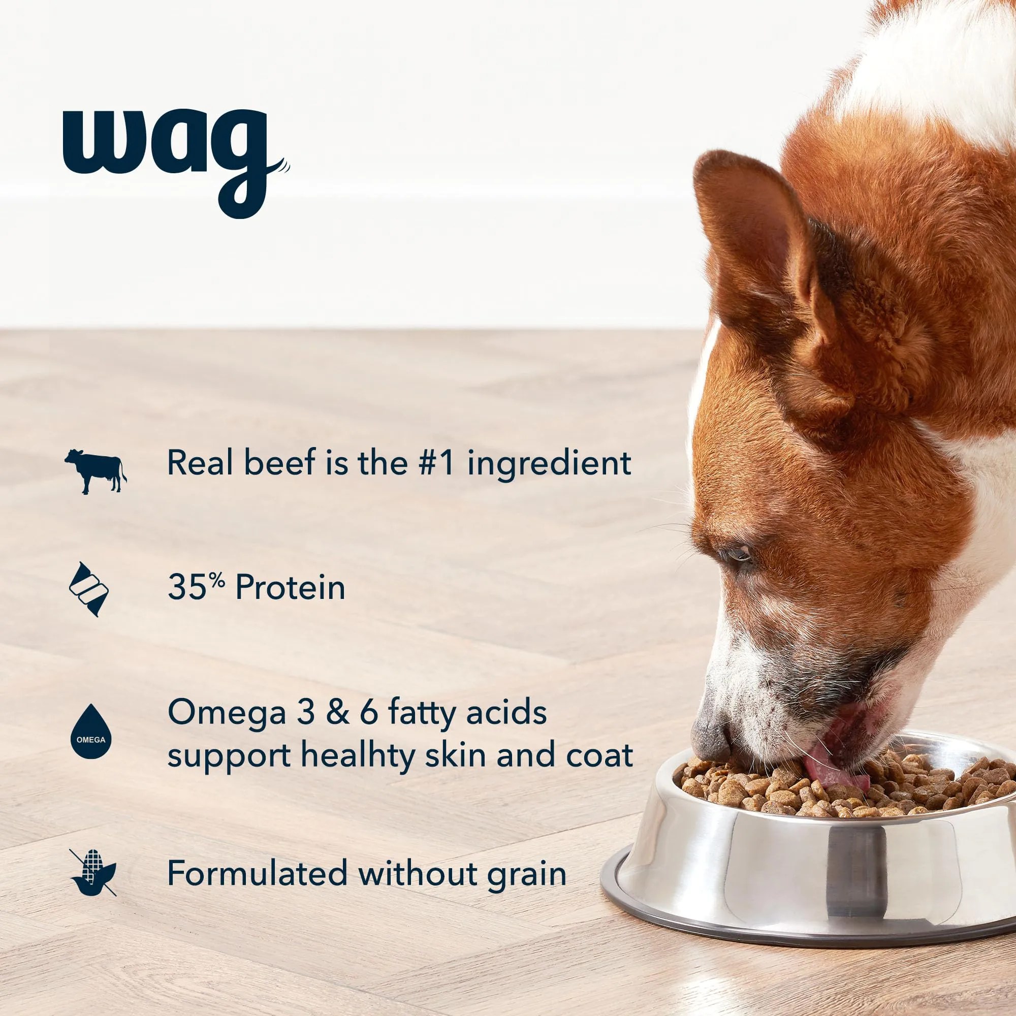 Amazon Brand Wag Dry Dog Food Beef & Lentil Recipe With Wild Boar, 4