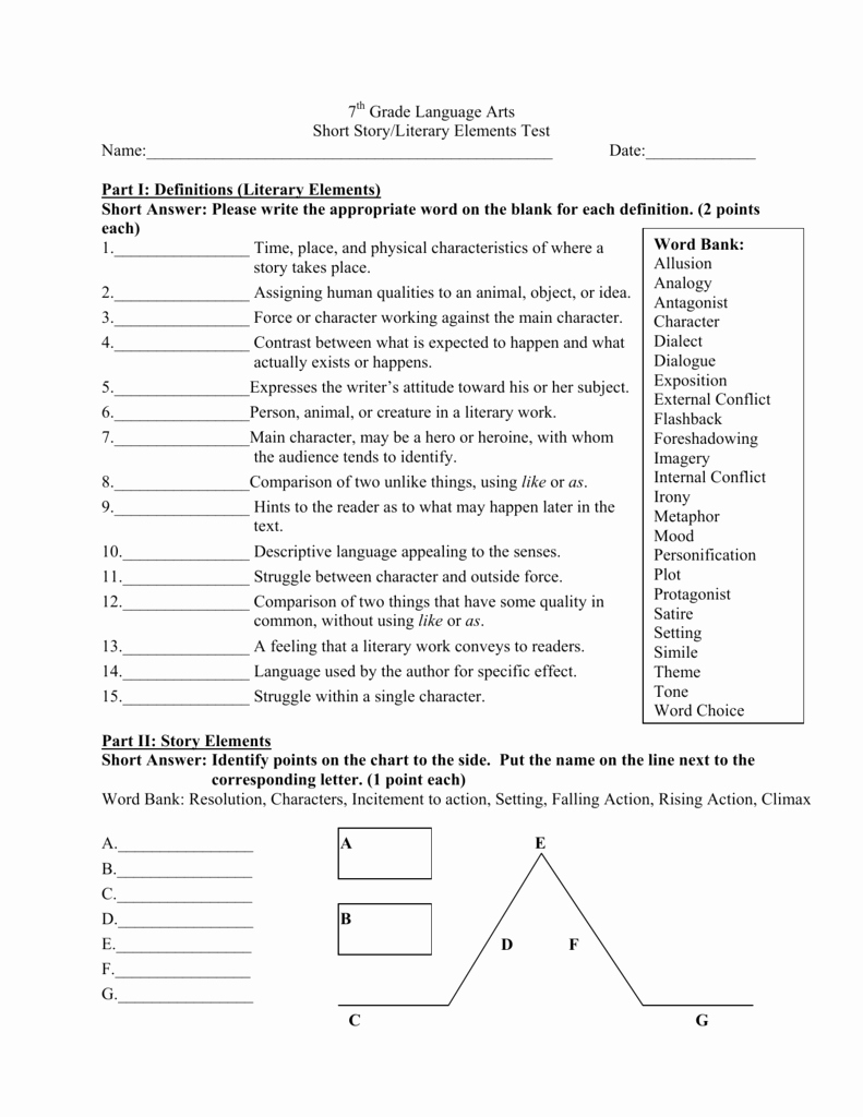 30 Elements Of Plot Quiz Example Document Template