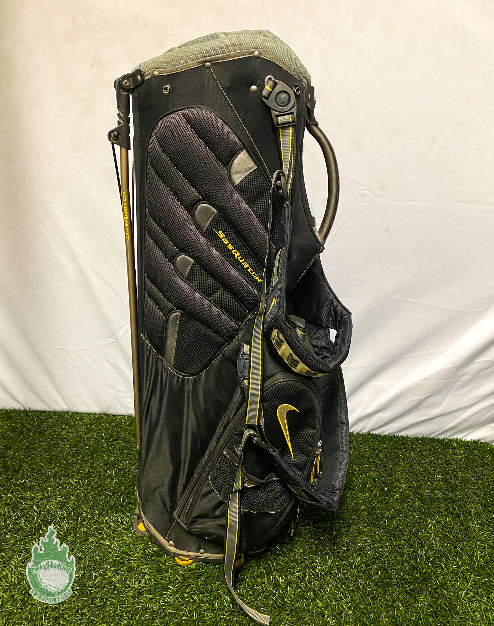 Used Black/Yellow Nike Sasquatch Golf Stand Bag 14Way With Strap
