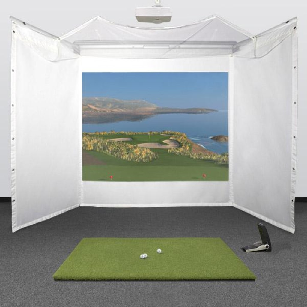 GC2 HomeCourse Retractable Golf Simulator Package SwingSense