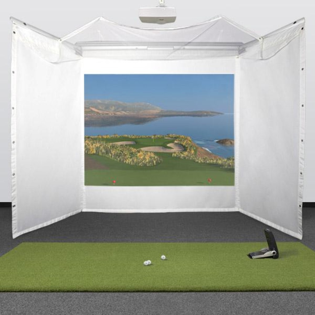 GC2 HomeCourse Retractable Golf Simulator Package SwingSense