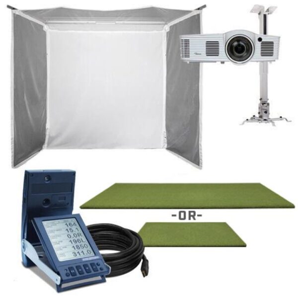 GC2 HomeCourse Retractable Golf Simulator Package SwingSense